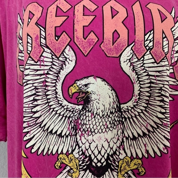 HRT & LUV Mineral Washed Tee Shirt Dress Freebird 2XL Pink Knee Length - Picture 3 of 14